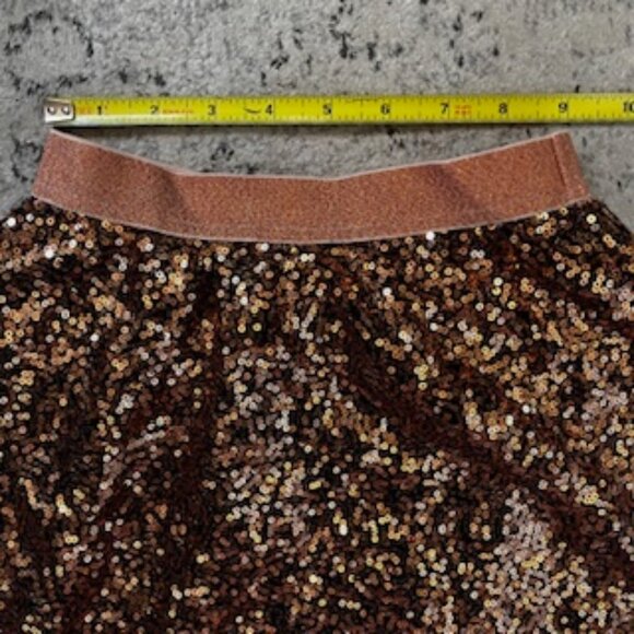 🧡3/15 PatPat Gold Sequin Mini Skirt Girls 6-7 - Picture 2 of 7